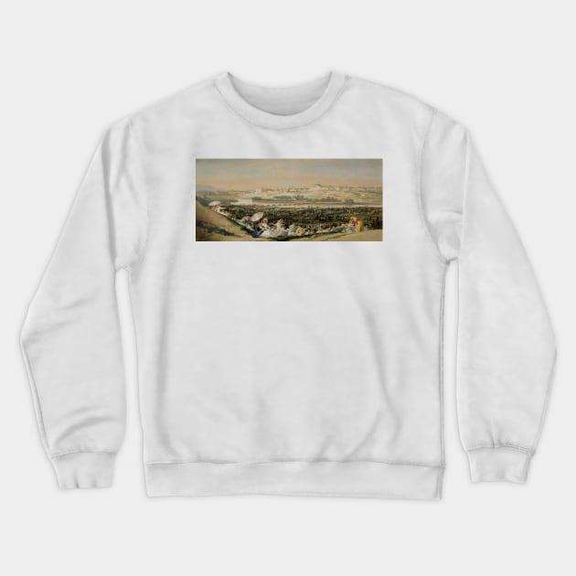 The Meadow of San Isidro by Francisco Goya Crewneck Sweatshirt by Classic Art Stall